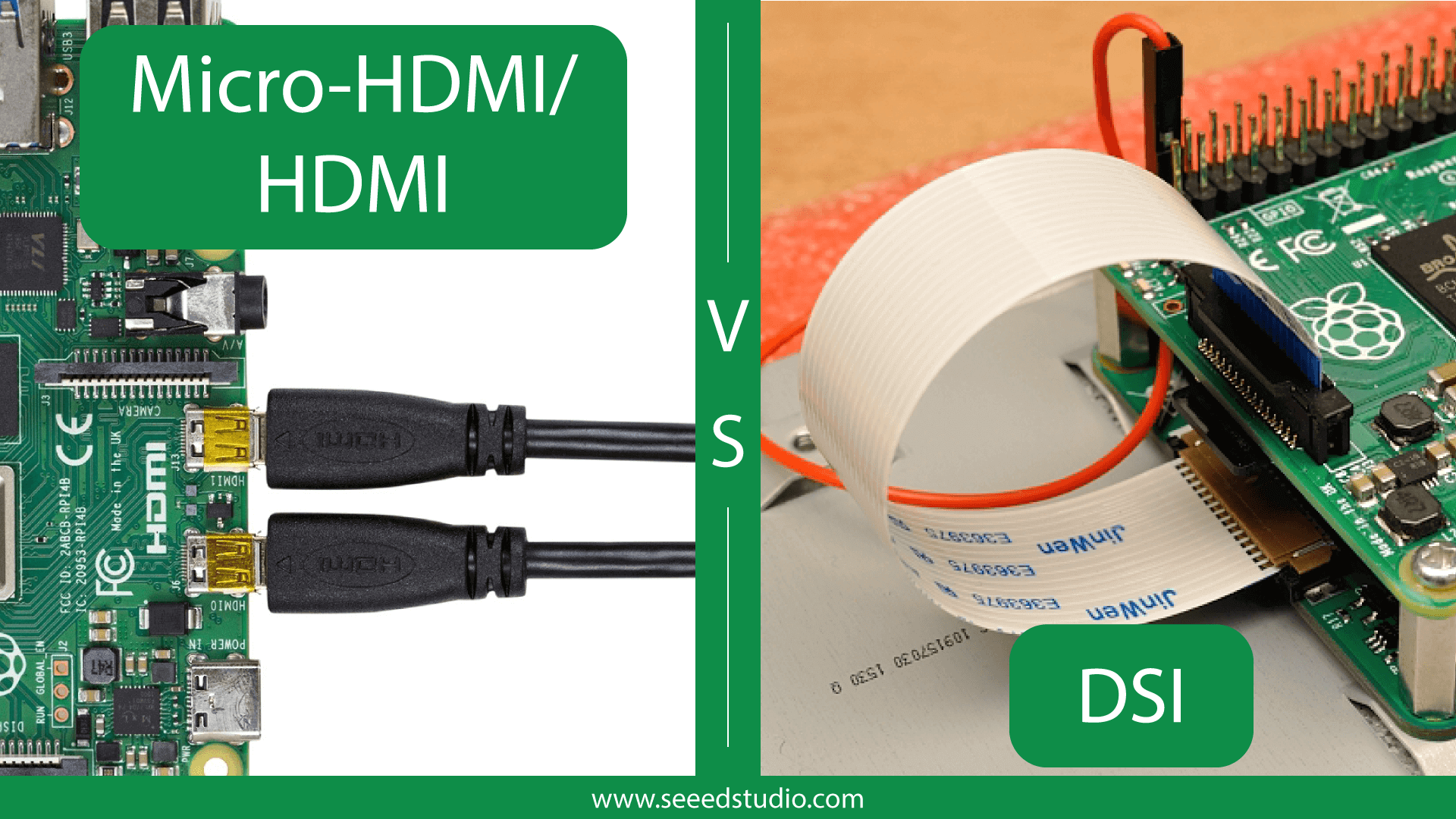 Par pistol meget fint HDMI/Micro-HDMI vs DSI – Raspberry Pi 4 Display Connectors - Latest Open  Tech From Seeed