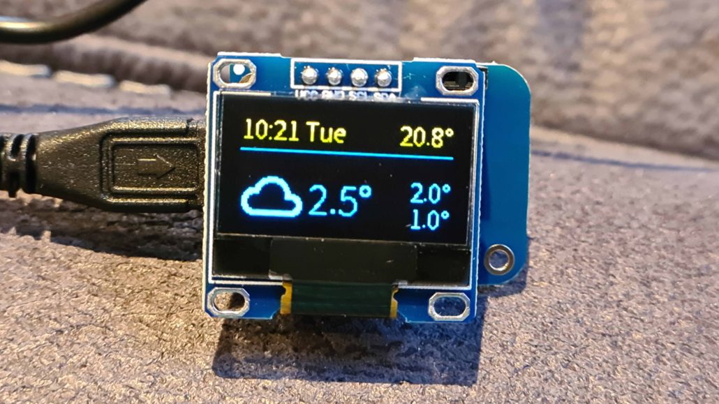 a 0.96" OLED and an ESP8266 D1 Mini
