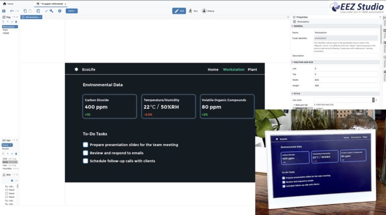 EEZ Studio GUI Design for reTerminal ePaper Displays