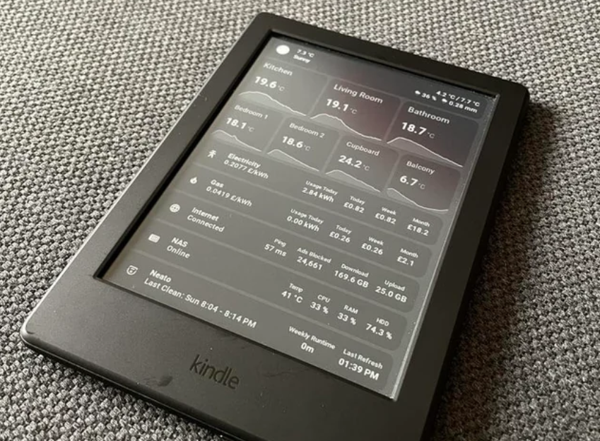 Home Assistant e-ink display with Kindle