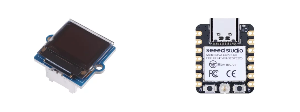 A PMOLED display and ESP32 board