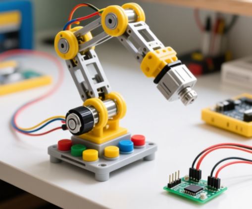 Mini robotic arm with micro servos