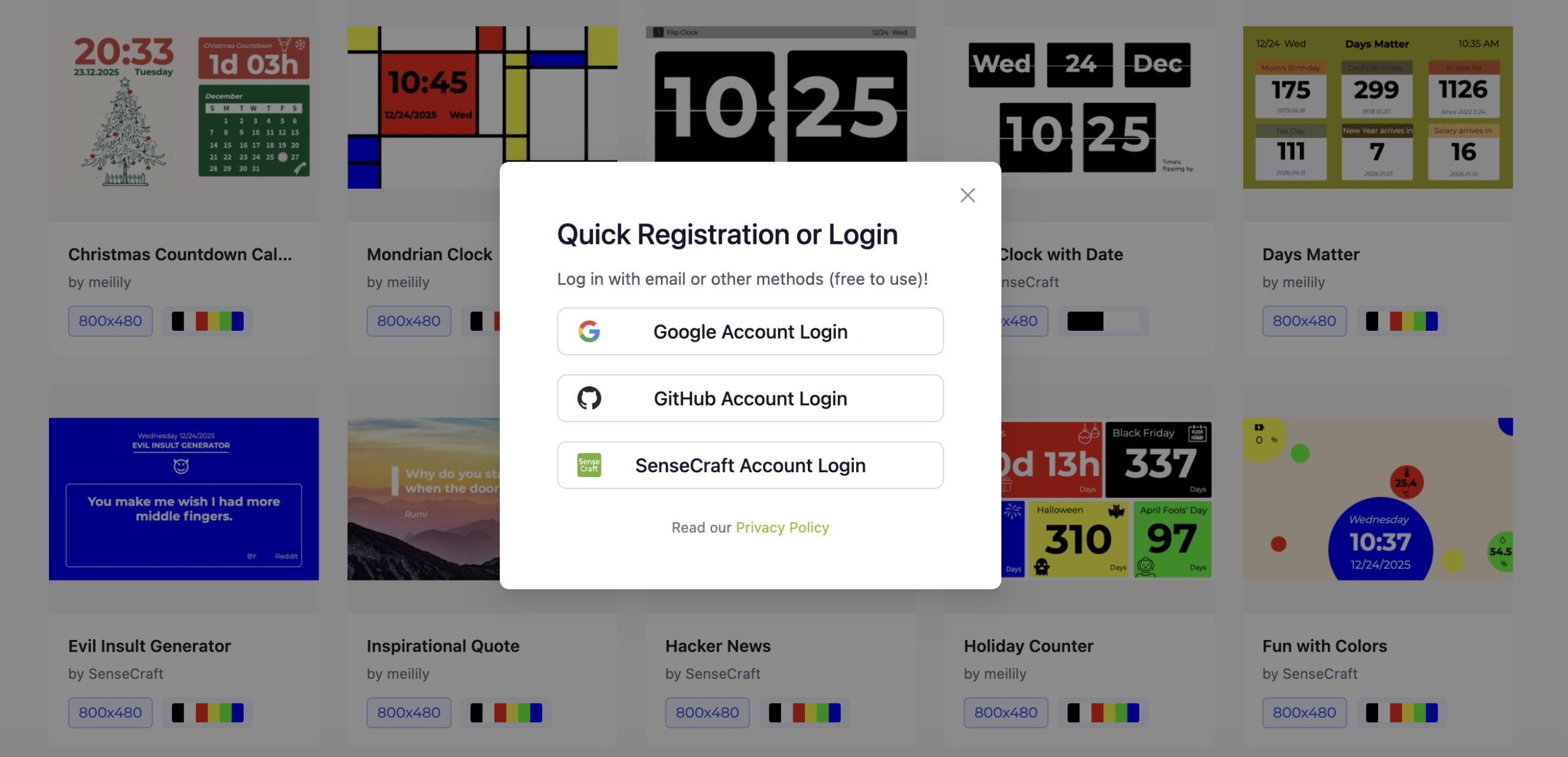 SenseCraft HMI Third Party Login