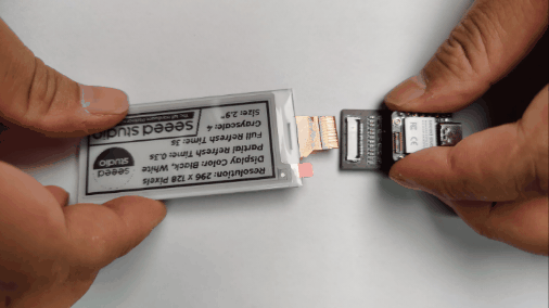 Insert your ePaper display into the board's 24-pin FPC connector.
