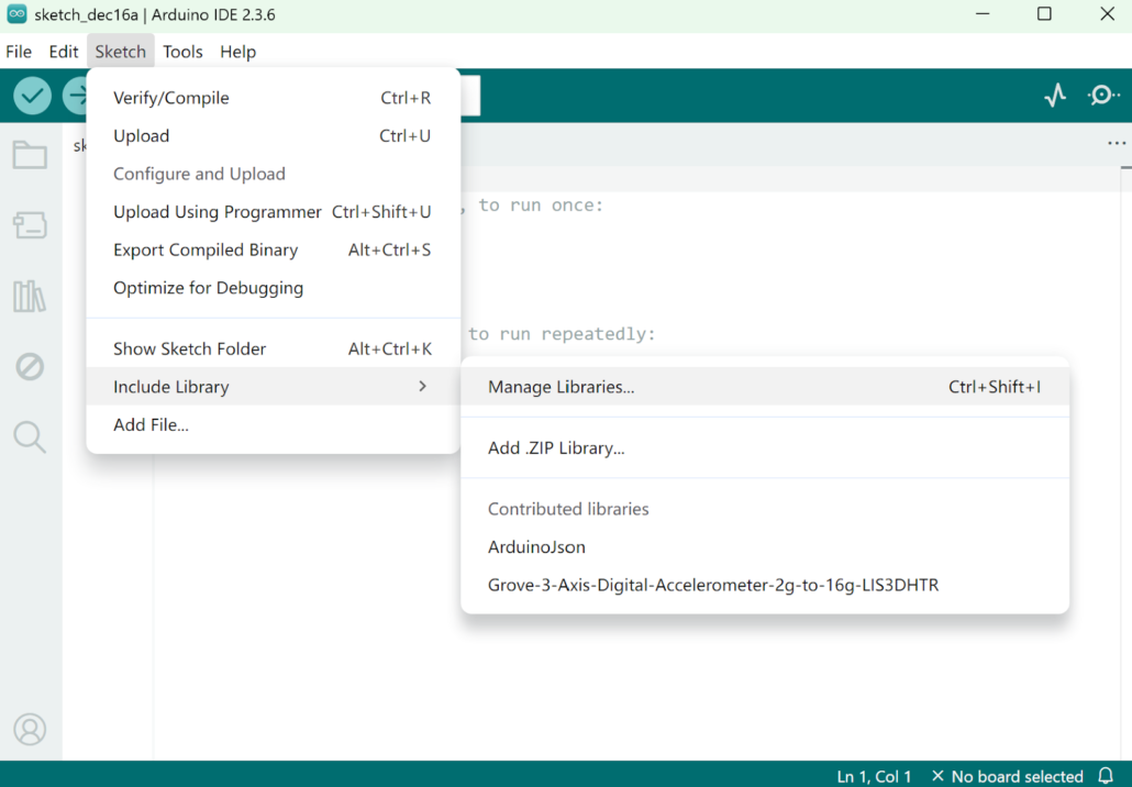 manage libraries in Arduino IDE