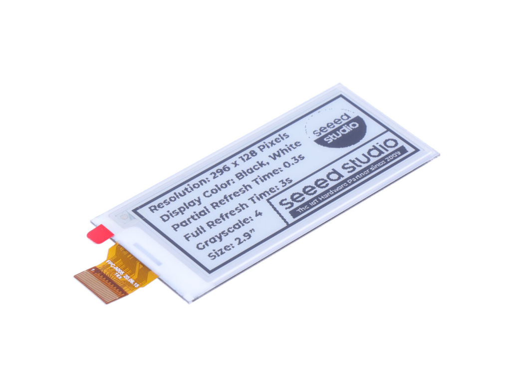 Eink 2.9 monochrome epaper display with 296x128 pixels 45font