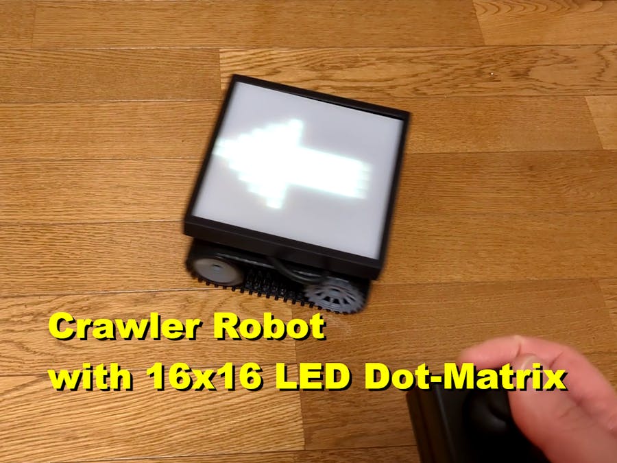 Crawler Robot with 16x16 LED Dot-Matrix
