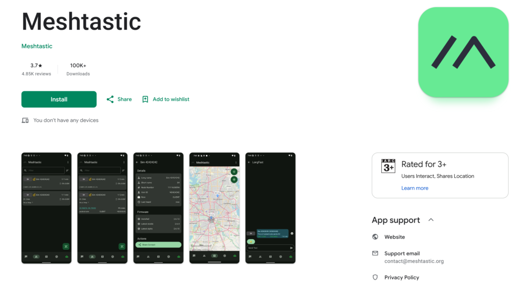 meshtastic app