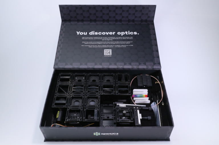 openUC2 qBOX ODMR setup layoutwith all the parts