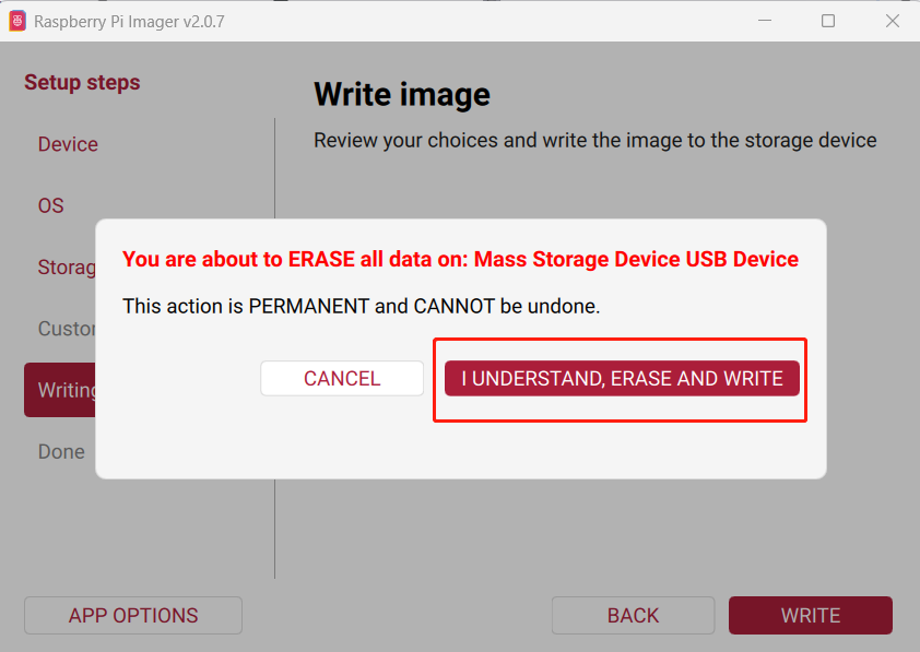 Confirm Data Erase