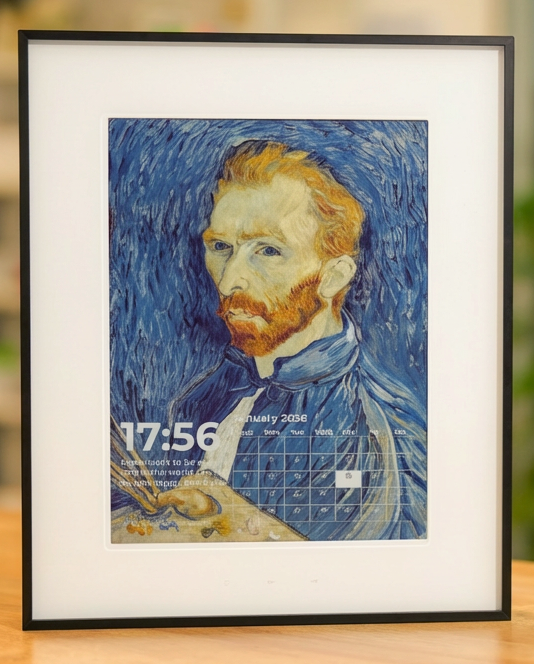 Vincent van Gogh-themed e-ink calendar made with reTerminal E1004