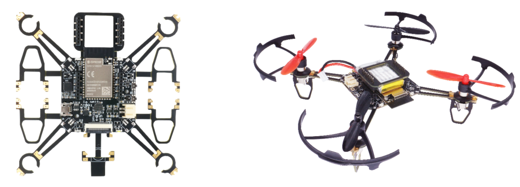 ESP32 drone frame and assembled quadcopter