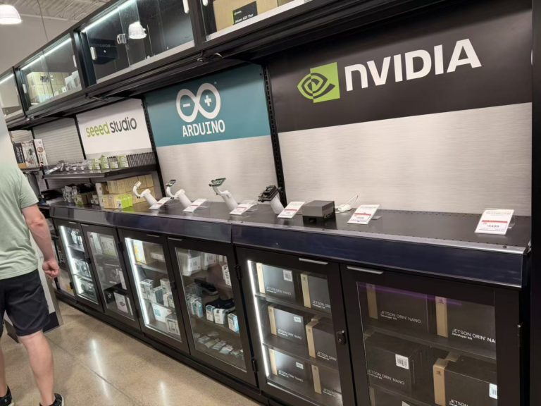 Seeed Studio section at Micro Center next to Arduino and NVIDIA