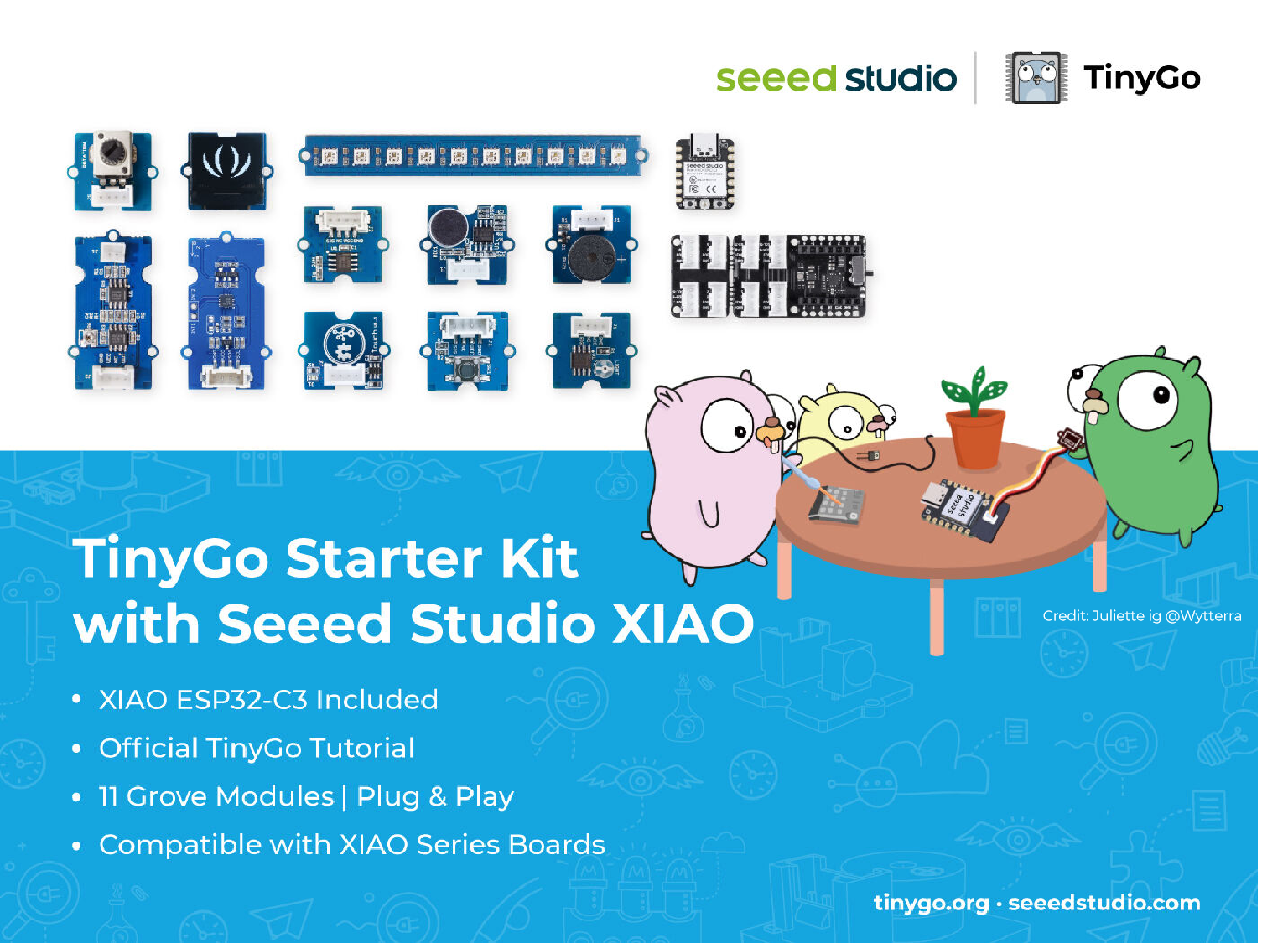 TinyGo Starter Kit with Seeed Studio XIAO ESP32-C3 and Grove modules