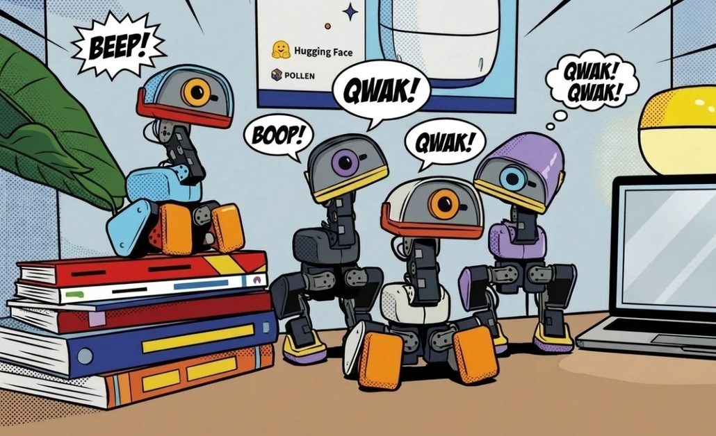 MicroDuck robots exploring an open-source embodied AI ecosystem