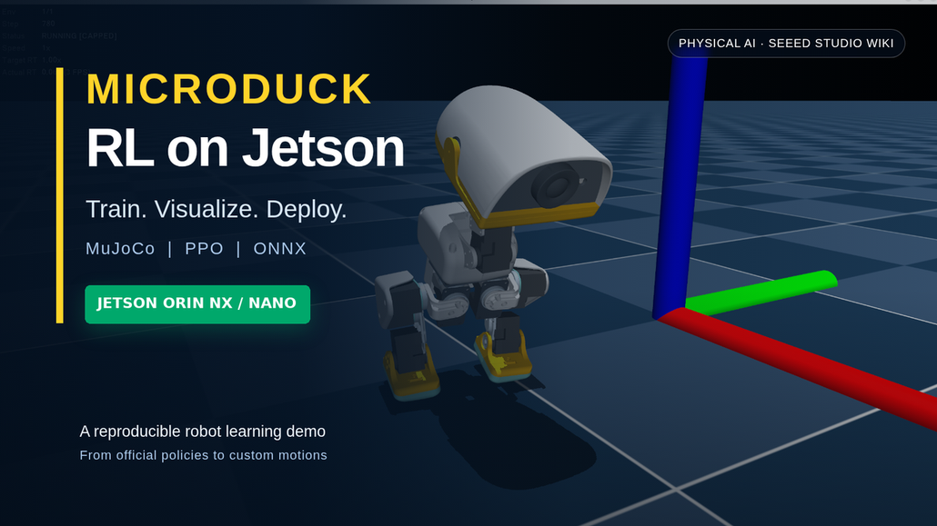 MicroDuck reinforcement learning with MuJoCo and PPO on NVIDIA Jetson