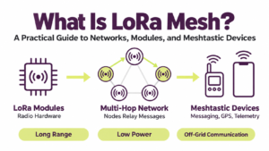 LoRa mesh guide covering LoRa modules, multi-hop networks, and Meshtastic devices.