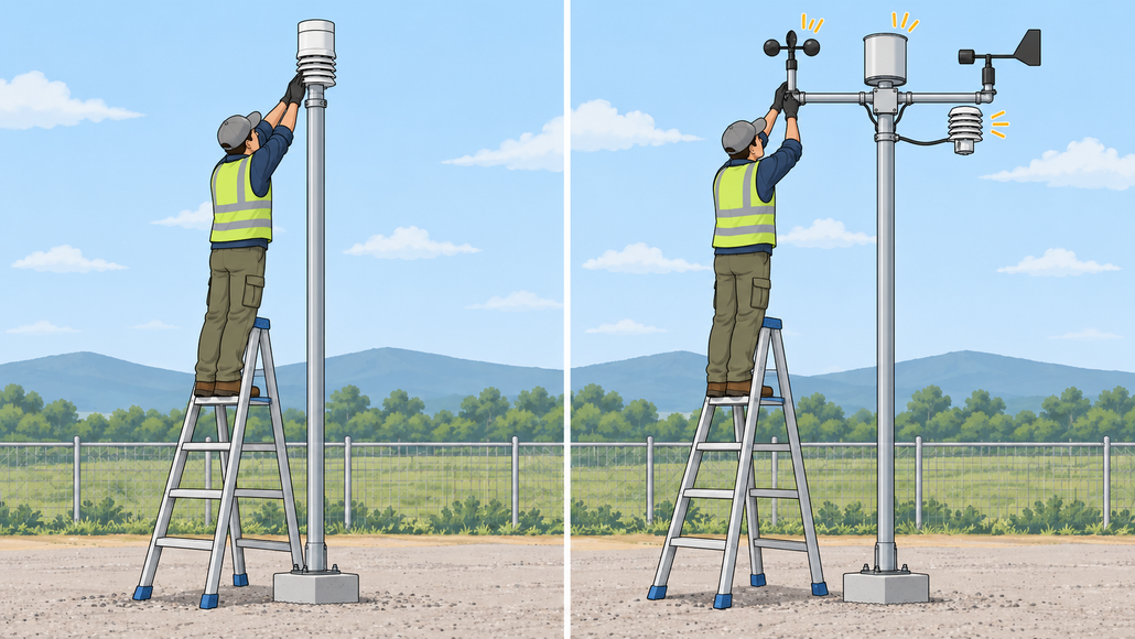 Size Comparison of SenseCAP Weather Station vs. Other Weather Stations