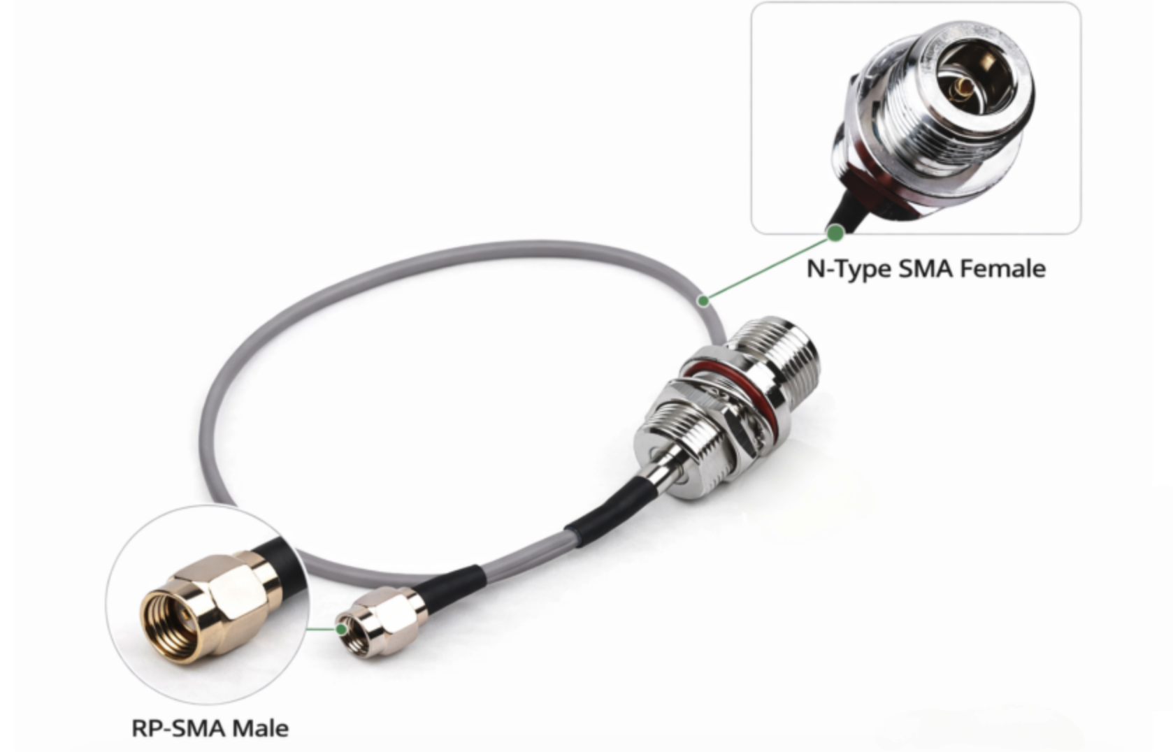[100007236]RF Cable ' RP-SMA Male to N-Type SMA Female ' 300mm
