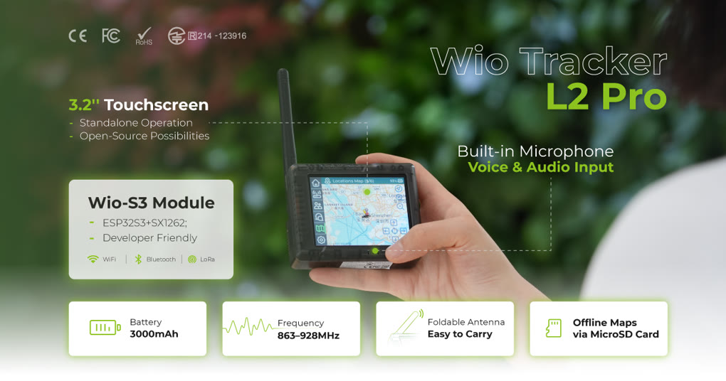 Wio Tracker L2 Pro standalone Meshtastic device