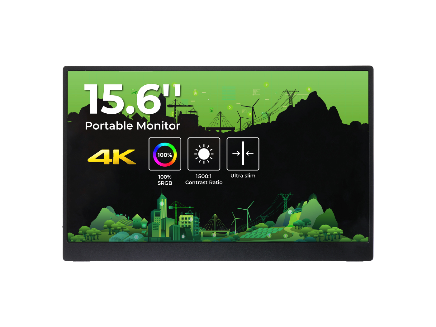 [104990823]15.6inch Monitor - 4K, IPS, 16:9, HDR, 100%sRGB, mini HDMI, Type-C, speaker, Compatible for Raspberry Pi/Nvidia Jetson/PC/reRouter