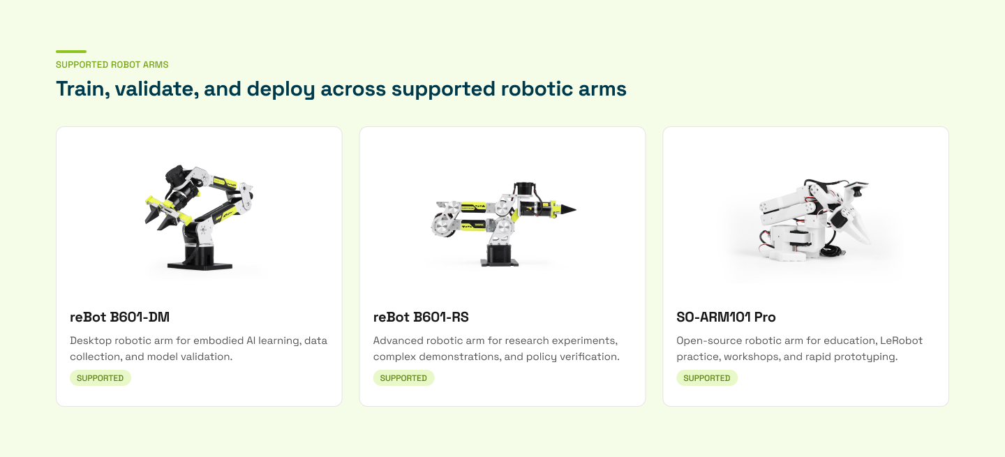 SenseCraft Robotics robotic arm task workflow