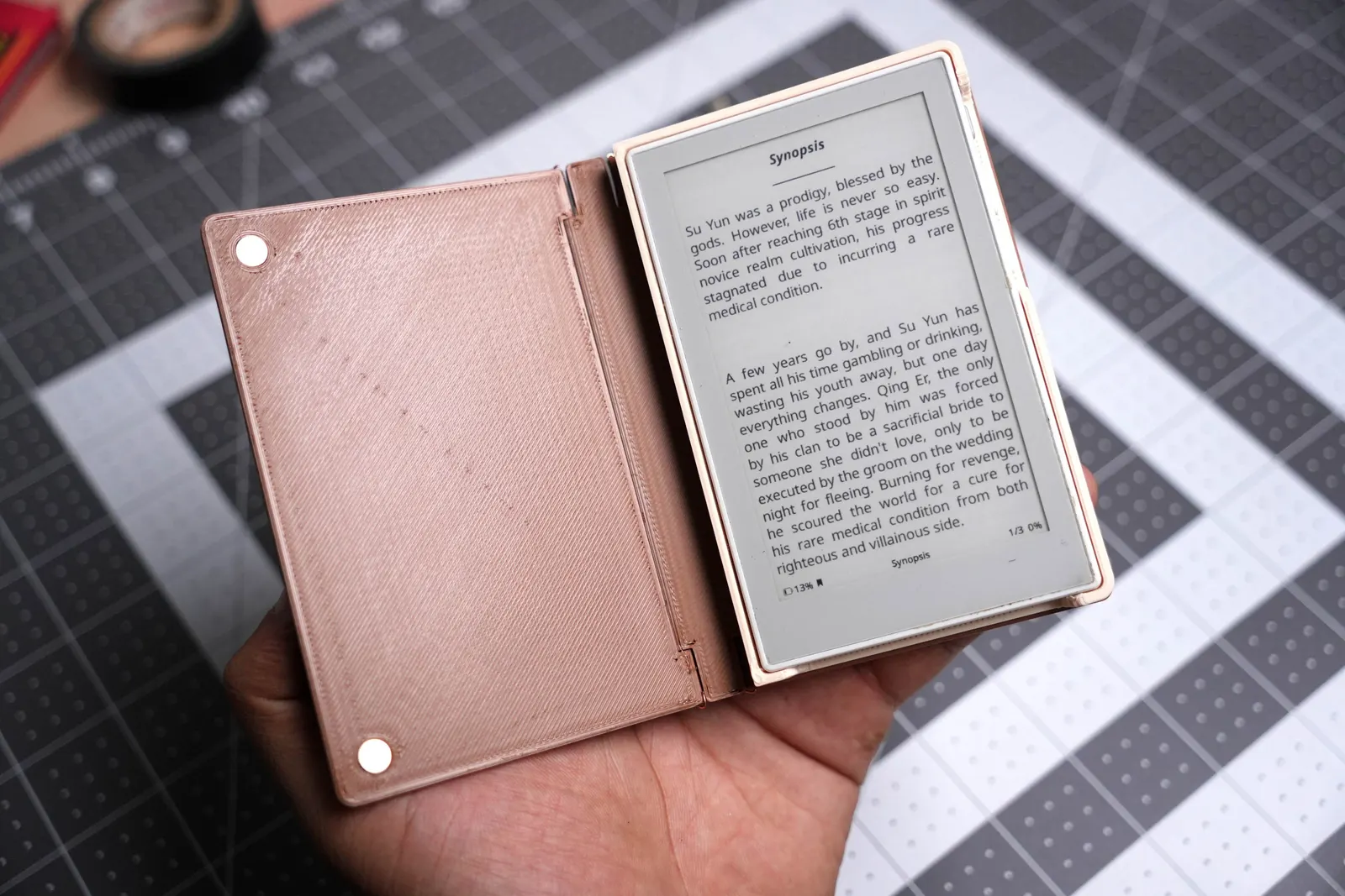 This case allows you to make your sticky look like a tiny handbook.