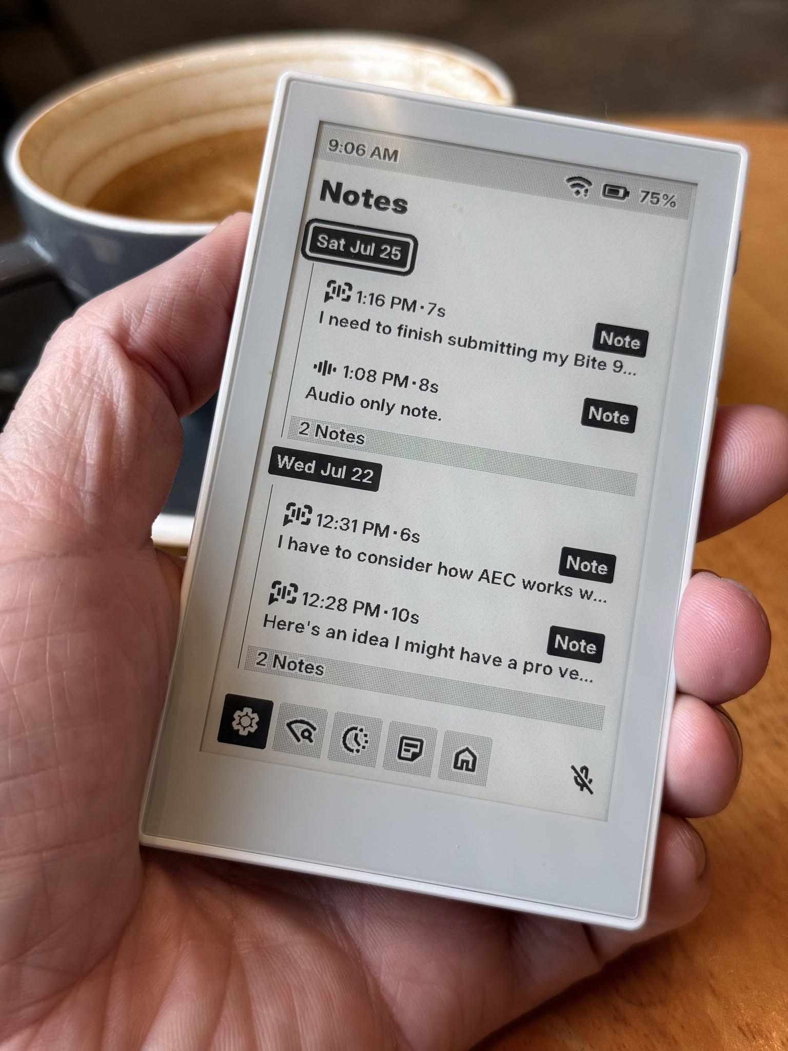Followup notes interface running on reTerminal Sticky