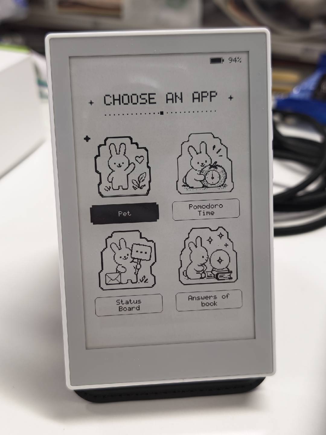 Sticky Bunny app launcher running on reTerminal Sticky