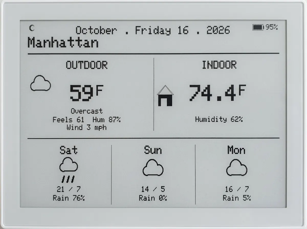 App to view current weather and a 3-day forecast. Available in 6 languages.