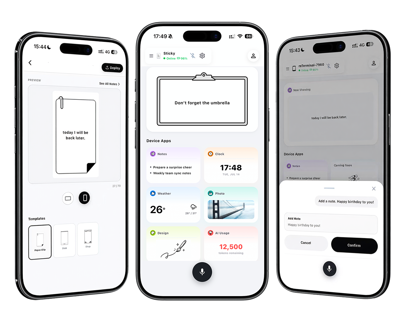 Three Seeedash mobile app previews